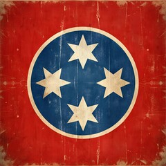 Grunge Tennessee flag. Vector flag of Tennessee.