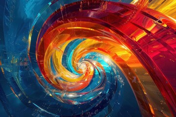 Wall Mural - Abstract Spiral of Colors