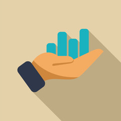 Poster - Businessman is holding a growing chart in his hand, symbolizing business success