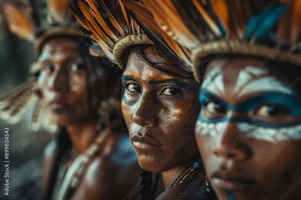 Indigenous Peoples of the Amazon Rainforest. Stock Illustration | Adobe ...