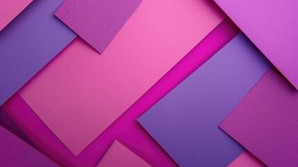 Poster - Purple and pink geometric paper background with space for text viewed from above