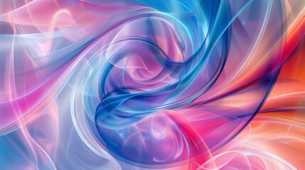 Sticker - Abstract swirling colors in blue, pink, orange, and white create a sense of movement, energy, and fluidity. The image symbolizes creativity, imagination, and the boundless nature of the universe.