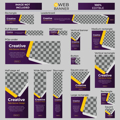 Wall Mural - Set of business banner template design different format sizes.