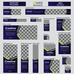 Wall Mural - Web banners templates, standard sizes with space for photo, modern design.