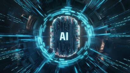 AI Artificial intelligences Core background