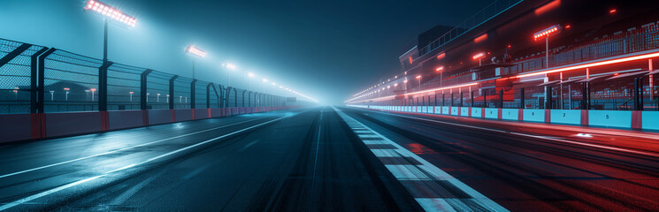 Wall Mural - there is a long exposure of a street with a train on it