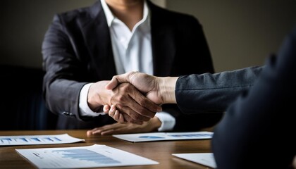 two people shaking hands negotiating