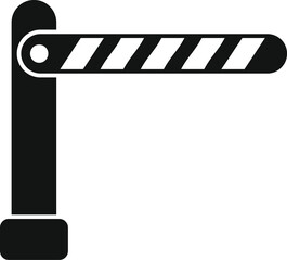 Poster - simple icon of a parking barrier limiting access to a private area