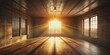 © Stock Spectrum - Sunlight Streaming Through Windows in Empty Room, wood, interior, sunset, light