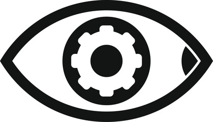 Poster - Human eye is watching with a gear mechanism for a vision concept