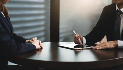 Canvas Print - people having a meeting in a conference room