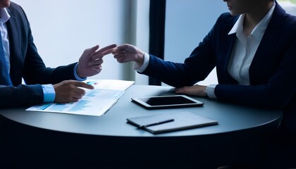 Wall Mural - people having a meeting in a conference room