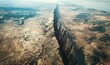 © Александр Михайлюк - The massive fault line splits the Earth's crust, creating a stark division between continents