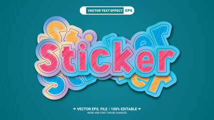 Aufkleber - Trendy style sticker customizable vector text effect
