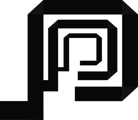Fototapete - Letter P logo vector.
