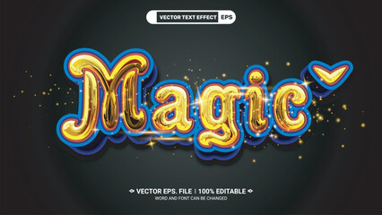Aufkleber - Fantasy glossy luxury style magic 3d editable vector text style effect with sparkle 