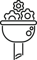 Poster - Line art style icon of a funnel converting ideas into money