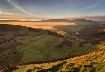 Canvas Print - landscape with lake and mountains in the Brecon Beacons in South Wales