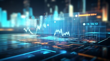 Poster - Abstract Digital Interface with Data Visualization and Graph
