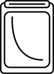 Poster - line icon of a modern smartphone displaying a decreasing chart, suggesting financial loss
