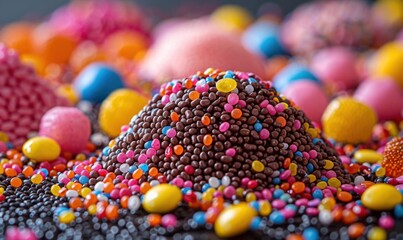 Poster - A close-up of colorful candy. AI.