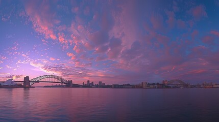 Wall Mural - Sydney with cool dusk lighting