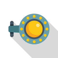 Poster - Bathyscaphe with big illuminator exploring the ocean depths icon in flat style on a white background