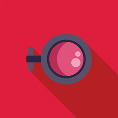 Poster - pink lens showing light reflection on red background