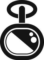 Poster - round pocket watch showing half past time icon simple black style