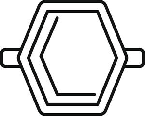 Poster - Simple chemical formula with hexagon shape and two bonds representing chemical element or compound