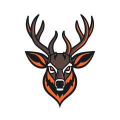 Wall Mural - Deer vector mascot logo design with modern illustration concept style for badge, emblem and tshirt printing. Deer sticker. Deer illustration for sport and esport team logotype