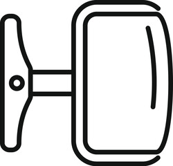 Poster - simple black and white line drawing of a wall mirror reflecting light