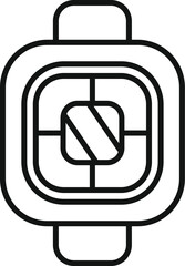 Poster - black and white icon of a smart watch showing a fitness app interface with an activity tracker