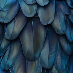 Poster - Vibrant Peacock Feather Pattern Displaying Iridescent Blues on Soft Colored Background