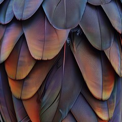 Poster - Elegant Peacock Feather Pattern Displayed on Soft Color Background in Natural Light