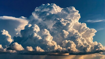 Poster - Majestic Formation of Fluffy Clouds Against a Clear Blue Sky During the Afternoon