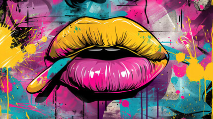 Canvas Print - Graffiti Lips.