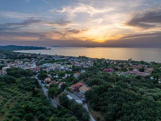 Drone view of Beach in Acharavi, Corfu, Greece