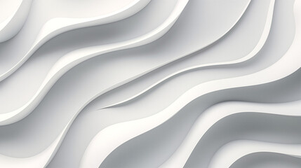 White geometric abstract background with soft waves pattern. 