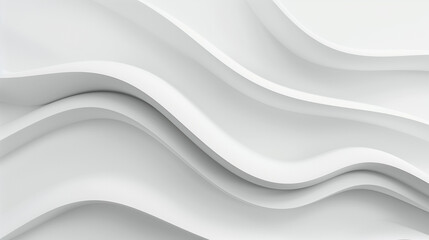 White geometric abstract background with soft waves pattern. 