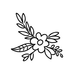 Wall Mural - illustration of a flower sketch on white background