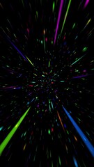 Wall Mural - vertical rainbow star battle background 4k loop features multicolored rainbow colored lights shootin