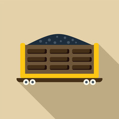 Poster - Mining cart carrying a full load of coal
