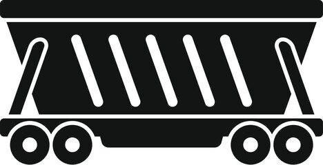 Poster - Black silhouette of a mining cart transporting coal