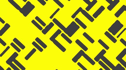 Poster - Yellow and black abstract animation with dynamic overlapping rectangles, creating a bright and energetic background.