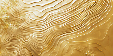 Wall Mural - Golden wood surface texture pattern. Gold waves concept background. Luxury risch style wallpaper. Digital artistic artwork raster bitmap illustration. Boho style design. AI artwork.