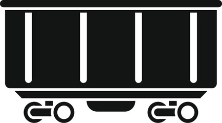 Poster - Black silhouette of an empty minecart on wheels for transporting coal from the mine