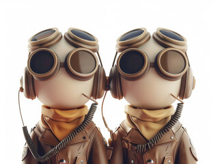 Wall Mural - Cartoon military pilot