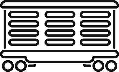 Poster - Freight wagon icon, outline style, isolated on white background