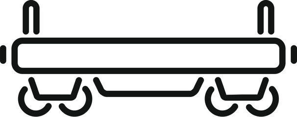 Poster - empty railroad platform with wheels waiting for train to arrive line icon, transport concept